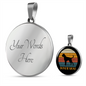 White Boxer Mom Circle Necklace Stainless Steel or 18k Gold 18-22"-Express Your Love Gifts