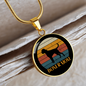 White Boxer Mom Circle Necklace Stainless Steel or 18k Gold 18-22"-Express Your Love Gifts