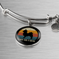 White Chihuahua Mom Bracelet Stainless Steel or 18k Gold Circle Bangle-Express Your Love Gifts