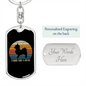 White Chihuahua Mom Keychain Stainless Steel or 18k Gold Dog Tag Keyring-Express Your Love Gifts