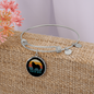 White Collie Mom Bracelet Stainless Steel or 18k Gold Circle Bangle-Express Your Love Gifts