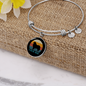 White Collie Mom Bracelet Stainless Steel or 18k Gold Circle Bangle-Express Your Love Gifts