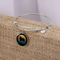 White Collie Mom Bracelet Stainless Steel or 18k Gold Circle Bangle-Express Your Love Gifts