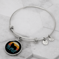 White Collie Mom Bracelet Stainless Steel or 18k Gold Circle Bangle-Express Your Love Gifts