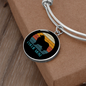 White Collie Mom Bracelet Stainless Steel or 18k Gold Circle Bangle-Express Your Love Gifts