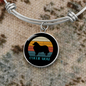 White Collie Mom Bracelet Stainless Steel or 18k Gold Circle Bangle-Express Your Love Gifts