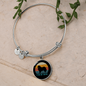 White Collie Mom Bracelet Stainless Steel or 18k Gold Circle Bangle-Express Your Love Gifts