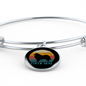 White Collie Mom Bracelet Stainless Steel or 18k Gold Circle Bangle-Express Your Love Gifts