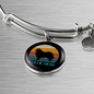 White Collie Mom Bracelet Stainless Steel or 18k Gold Circle Bangle-Express Your Love Gifts