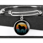 White Collie Mom Bracelet Stainless Steel or 18k Gold Circle Bangle-Express Your Love Gifts