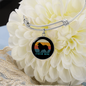 White Collie Mom Bracelet Stainless Steel or 18k Gold Circle Bangle-Express Your Love Gifts