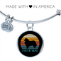 White Collie Mom Bracelet Stainless Steel or 18k Gold Circle Bangle-Express Your Love Gifts