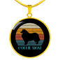 White Collie Mom Circle Necklace Stainless Steel or 18k Gold 18-22"-Express Your Love Gifts