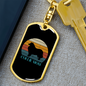 White Collie Mom Keychain Stainless Steel or 18k Gold Dog Tag Keyring-Express Your Love Gifts