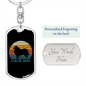 White Collie Mom Keychain Stainless Steel or 18k Gold Dog Tag Keyring-Express Your Love Gifts