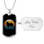 White Collie Mom Necklace Stainless Steel or 18k Gold Dog Tag 24" Chain-Express Your Love Gifts