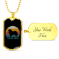 White Collie Mom Necklace Stainless Steel or 18k Gold Dog Tag 24" Chain-Express Your Love Gifts