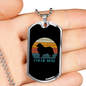 White Collie Mom Necklace Stainless Steel or 18k Gold Dog Tag 24" Chain-Express Your Love Gifts