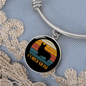 White Corgi Mom Bracelet Stainless Steel or 18k Gold Circle Bangle-Express Your Love Gifts