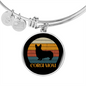 White Corgi Mom Bracelet Stainless Steel or 18k Gold Circle Bangle-Express Your Love Gifts