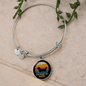 White Dachshund Mom Bracelet Stainless Steel or 18k Gold Circle Bangle-Express Your Love Gifts