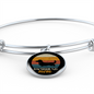 White Dachshund Mom Bracelet Stainless Steel or 18k Gold Circle Bangle-Express Your Love Gifts