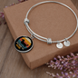 White Dachshund Mom Bracelet Stainless Steel or 18k Gold Circle Bangle-Express Your Love Gifts