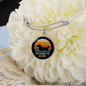 White Dachshund Mom Bracelet Stainless Steel or 18k Gold Circle Bangle-Express Your Love Gifts
