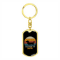 White Dachshund Mom Keychain Stainless Steel or 18k Gold Dog Tag Keyring-Express Your Love Gifts