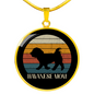 White Havanese Mom Circle Necklace Stainless Steel or 18k Gold 18-22"-Express Your Love Gifts