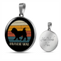 White Havanese Mom Circle Necklace Stainless Steel or 18k Gold 18-22"-Express Your Love Gifts
