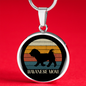 White Havanese Mom Circle Necklace Stainless Steel or 18k Gold 18-22"-Express Your Love Gifts