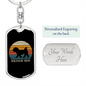 White Havanese Mom Keychain Stainless Steel or 18k Gold Dog Tag Keyring-Express Your Love Gifts