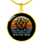 White Maltese Mom Circle Necklace Stainless Steel or 18k Gold 18-22"-Express Your Love Gifts