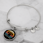 White Mastiff Mom Bracelet Stainless Steel or 18k Gold Circle Bangle-Express Your Love Gifts