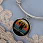 White Mastiff Mom Bracelet Stainless Steel or 18k Gold Circle Bangle-Express Your Love Gifts