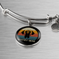 White Mastiff Mom Bracelet Stainless Steel or 18k Gold Circle Bangle-Express Your Love Gifts