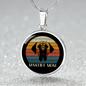 White Mastiff Mom Circle Necklace Stainless Steel or 18k Gold 18-22"-Express Your Love Gifts