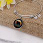 White Pomeranian Dog Bracelet Stainless Steel or 18k Gold Circle Bangle-Express Your Love Gifts
