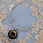 White Pomeranian Dog Bracelet Stainless Steel or 18k Gold Circle Bangle-Express Your Love Gifts