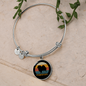 White Pomeranian Dog Bracelet Stainless Steel or 18k Gold Circle Bangle-Express Your Love Gifts