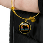 White Pomeranian Dog Bracelet Stainless Steel or 18k Gold Circle Bangle-Express Your Love Gifts