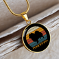White Pomeranian Dog Circle Necklace Stainless Steel or 18k Gold 18-22"-Express Your Love Gifts