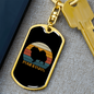 White Pomeranian Dog Keychain Stainless Steel or 18k Gold Dog Tag Keyring-Express Your Love Gifts