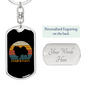 White Pomeranian Dog Keychain Stainless Steel or 18k Gold Dog Tag Keyring-Express Your Love Gifts