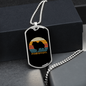 White Pomeranian Dog Necklace Stainless Steel or 18k Gold Dog Tag 24" Chain-Express Your Love Gifts