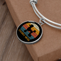 White Poodle Mom Bracelet Stainless Steel or 18k Gold Circle Bangle-Express Your Love Gifts