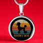White Poodle Mom Circle Necklace Stainless Steel or 18k Gold 18-22"-Express Your Love Gifts