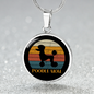 White Poodle Mom Circle Necklace Stainless Steel or 18k Gold 18-22"-Express Your Love Gifts