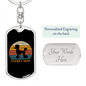 White Poodle Mom Keychain Stainless Steel or 18k Gold Dog Tag Keyring-Express Your Love Gifts